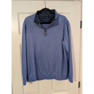 Tailorbyrd Men's Blue Oxford Quarter Zip Pullover Size XL